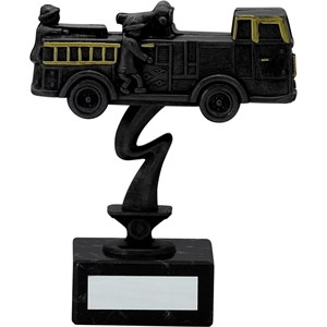 Fire Engine Trophy Antique Silver - 1486T