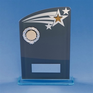 Heath Star Curved Glass Award with logo insert - 1838