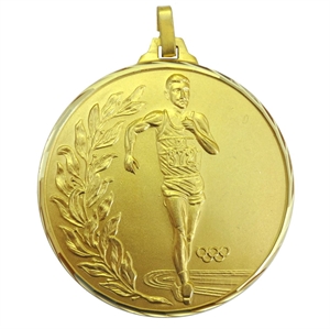 Gold Faceted Race Walking Olympic Medal (size: 52mm) - 10752FG