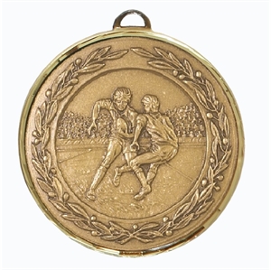 Antique Gold Premium Classic Rugby Medal (size: 50mm) - 428150F