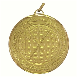 Gold Premium Classic Golf Medal (size: 50mm) - 96545F0G