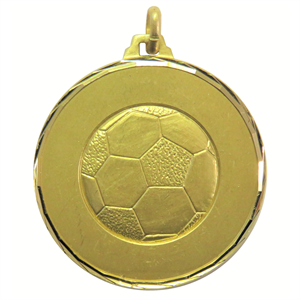 Gold Faceted Football Medal (size: 42mm) - 42142FG