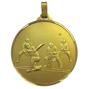 Gold Faceted Cricket Medal (size: 52mm and 60mm) - 40952FG/ 40960FG