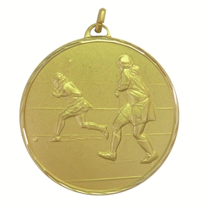 Gold Faceted Hockey Medal (size: 50mm) - 40550FG