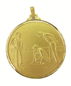 Gold Faceted Lawn Bowls Medal (size: 52mm) - 15152FG