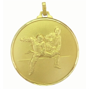 Gold Faceted Martial Arts Medal (size: 52mm) - 12552FG