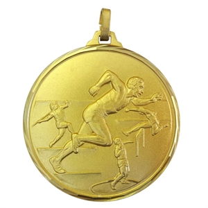 Gold Faceted Track & Field Medal (size: 52mm) - 37052FG