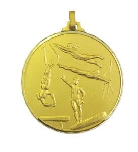 Gold Faceted Female Gymnastics Medal (size: 52mm) - 41252FG