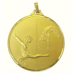 Gold Faceted Gymnastics Medal (size: 42mm and 52mm) - 21242FG/ 21252FG