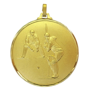 Gold Faceted Cricket Medal (size: 52mm/ 70mm) - 40352FG/ 40370FG