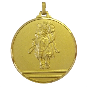 Gold Faceted Equestrian Medal (size: 42mm and 52mm) - 22742FG/ 22752FG