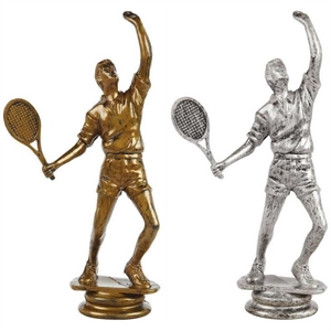 Male Tennis Trophy Figure Top - T.6072-4 in antique gold and silver