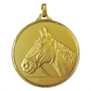 Gold Faceted Horse Medal (size: 42mm and 52mm) - 23042FG/ 23052FG