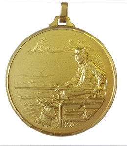 Gold Faceted Fishing Medal (size: 42mm and 52mm) - 27442FG/ 27452FG