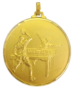 Gold Faceted Table Tennis Medal (size: 52mm) - 32852FG