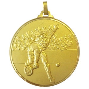 Gold Faceted Male Tennis Player Medal (size: 52mm) - 32152FG