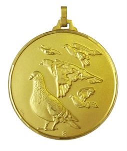 Gold Faceted Pigeon Medal (size: 52mm) - 34052FG