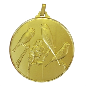 Gold Faceted Bird Medal (size: 52mm) - 34152FG