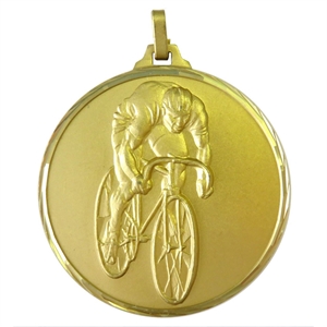 Gold Faceted Cycling Medal (size: 42mm and 52mm) - 199FG