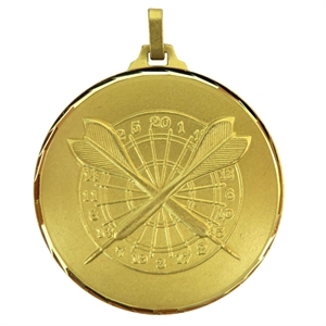 Gold Faceted Darts Medal - H3852FG