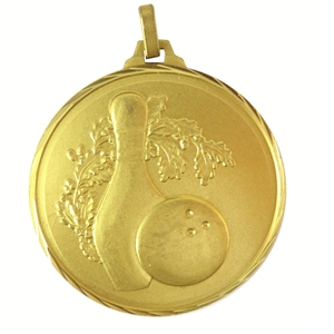 Gold Faceted Ten Pin Bowling Medal - 36642FG/ 36652FG