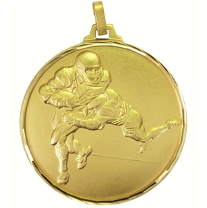 Gold Faceted American Football Medal - 28252FG