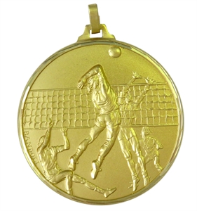 Gold Faceted Volleyball Medal (size: 52mm) - 26152FG