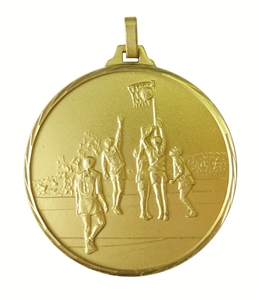 Gold Faceted Netball Medal (size: 52mm) - 89952FG