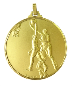 Gold Faceted Basketball Medal (size: 52mm) - 25452FG