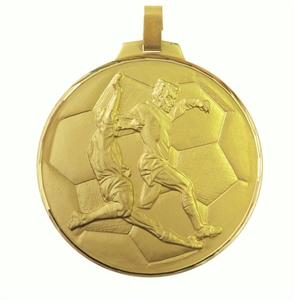 Gold Faceted Football Medal (size:42mm, 52mm and 70mm) - 17642F/ 17652F/ 17670F