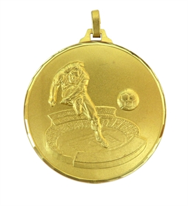 Gold Faceted Football Stadium Medal (size: 42mm and 52mm) - 17742F/ 17752F