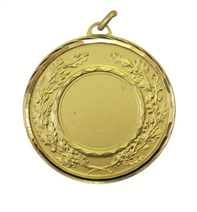 Gold Faceted Classic Wreath Medal (size: 50mm) - 559550FG