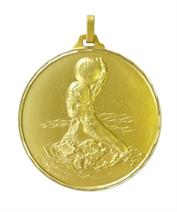 Gold Faceted Water Polo Medal (size: 52mm) - 25852FG