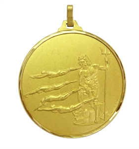 Gold Faceted Female Swimming Medal (size: 42mm & 52mm) - 24742FG/ 24752FG