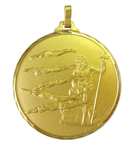 Gold Faceted Male Swimming Medal (size: 42mm & 52mm) - 24842FG/ 24852FG