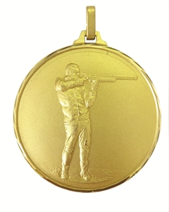 Gold Faceted Shooting Medal (size: 52mm) - 33352FG