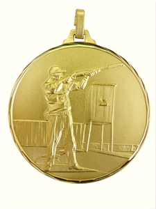 Gold Faceted Clay Pigeon Medal (size: 52mm) - 33152FG