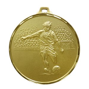 Gold Faceted Plano Footballer Medal (size 42mm and 52mm) - 37742F/ 37752F