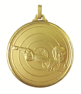 Gold Faceted Target Shooting Medal (size: 52mm) - 33552FG