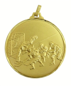 Gold Faceted Ice Hockey Medal (size: 52mm) - 22552FG