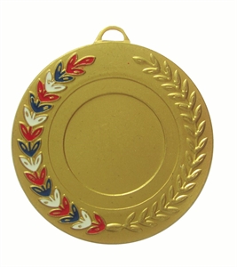 Gold Red, White & Blue Enamel Laurel Medal (size: 50mm) - 577050G