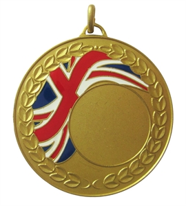 Gold Union Flag Enamel Medal (size: 50mm) - U165950G