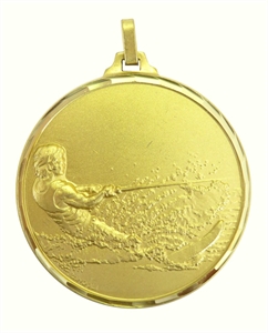 Gold Faceted Water Skiing Medal (size: 52mm) - 31952FG