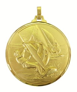 Gold Faceted Windsurfing Medal (size: 52mm) - 35652FG