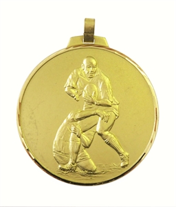 Gold Faceted Rugby Medal (size: 42mm, 52mm and 70mm) -  40242FG/ 40252FG/ 40270FG