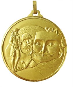 Gold Faceted Drama Medal (size: 52mm) - 23452FG