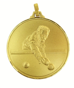 Gold Faceted Snooker / Pool Medal (size: 52mm) - 14752FG