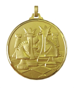 Gold Faceted Chess Medal (size: 52mm) - 37652FG