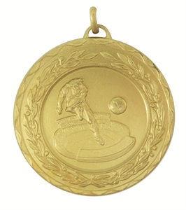 Gold Laurel Economy Football Stadium Medal (size: 50mm) - 403550EG