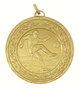 Gold Laurel Economy Footballer Medal (size: 50mm) - 404050EG